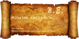 Mihalek Emilián névjegykártya